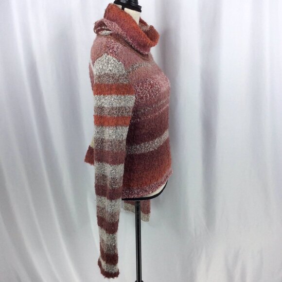 NWT Free People My Girl Sweater Women Size Medium Sunburst Combo Crop Turtleneck - Picture 4 of 12